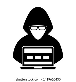 cyber crime icons, Hacker icons with bug virus crack worm spam isolated vector illustration - vector
