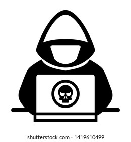cyber crime icons, Hacker icons with bug virus crack worm spam isolated vector illustration - vector
