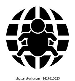 cyber crime icons, Hacker icons with bug virus crack worm spam isolated vector illustration - vector
