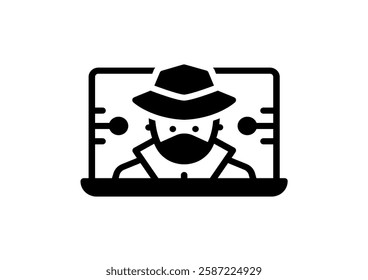 cyber crime icons, Hacker icons with bug virus crack worm spam isolated vector illustration - vector