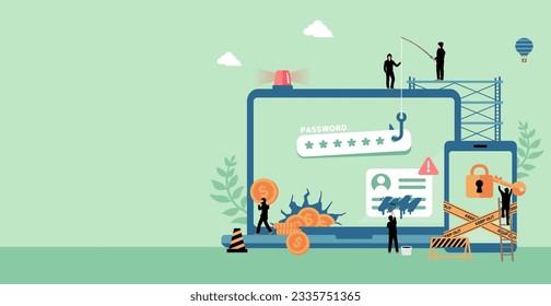 Ciberdelito ( seguridad de Internet ) ilustración vectorial