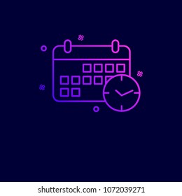 Cyber crime neon icon with blue background