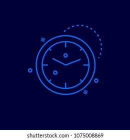 Cyber crime neon icon with blue background 