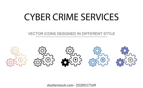 Cyber Crime Services icon design with white background stock illustration