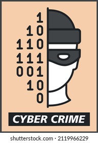 Cyber crime vector poster for web.