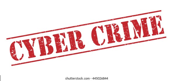 cyber crime vector stamp on white background