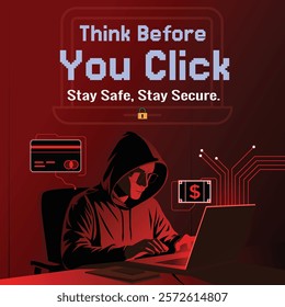 Cyber criminal with laptop hacking digital systems and spreading malware threats in the world of cyber crime