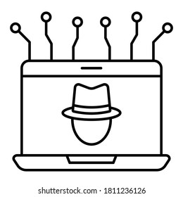
Icono vectorial de estilo de línea de delito cibernético que puede modificar o editar fácilmente
