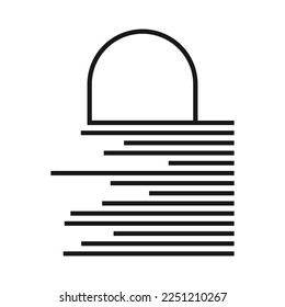 Cyber data padlock icon. Padlcok. Stripes design icon. Eps 10.