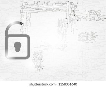 Cyber data security.The high tech concept vector with the global security