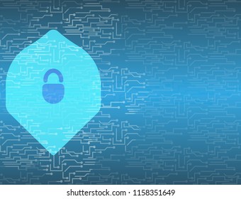Cyber data security.The high tech concept vector with the global security