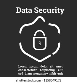 Cyber data security.The high tech concept vector with the global security