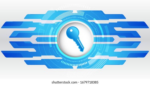 Cyber data security or information privacy idea. Cybersecurity and information or network protection. Futuristic vector illustration.