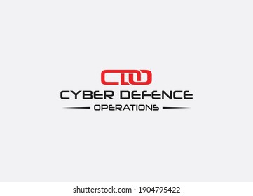 Cyber Defence Abstract c o d letter marks minimalist logo design