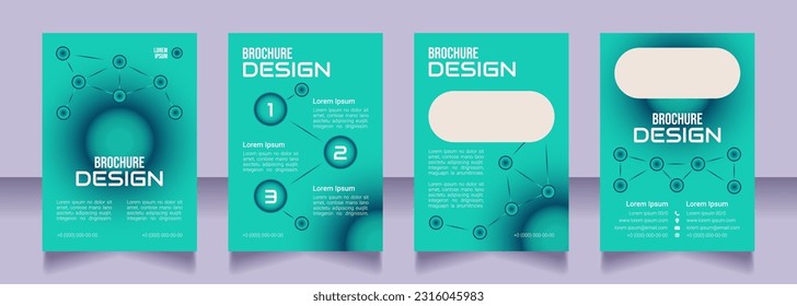 Cyber defense courses blank brochure design. Template set with copy space for text. Premade corporate reports collection. Editable 4 paper pages. Bebas Neue, Audiowide, Roboto Light fonts used