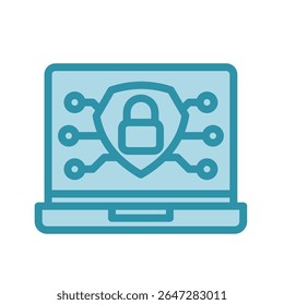 Cyber Defense dual tone blue color, mini illustration icon. use for modern concept, print, UI, UX kit, web and app development. Vector related to risk management, business, finance.