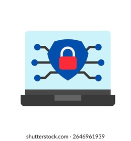 Cyber Defense flat color, mini illustration icon. use for modern concept, print, UI, UX kit, web and app development. Vector related to risk management, business, finance.

