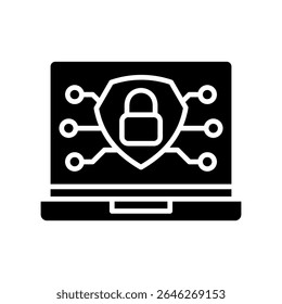 Cyber Defense glyph, mini illustration icon. use for modern concept, print, UI, UX kit, web and app development. Vector related to risk management, business, finance.
