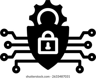 Cyber Defense Icon Glyph Vector Illustration