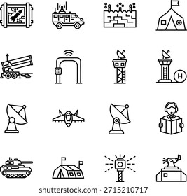 Cyber Defense Icon Set - Vector Illustration of Command, Surveillance  Control Outline Symbols.eps
