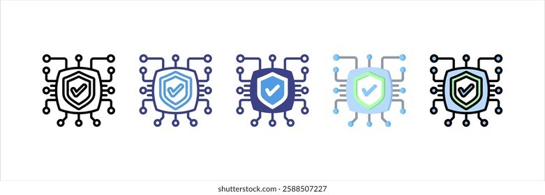 Cyber Defense Multi Style Icon Set