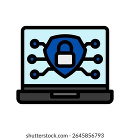 Cyber Defense outline color, mini illustration icon. use for modern concept, print, UI, UX kit, web and app development. Vector related to risk management, business, finance.

