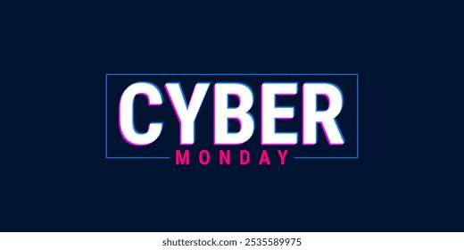 Plantilla de diseño Cyber ​ ​Monday. Cyber ​Anuncio de venta ​ lunes con tipografía moderna. Ilustración vectorial