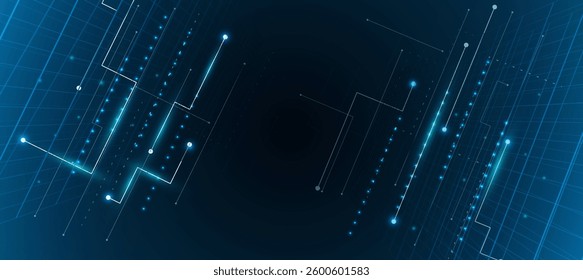 The cyber digital background and futuristic technology innovation event poster