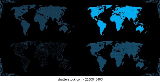 Cyber Digital Earth and world network. Technology graphic design background. Bullish point, Trend of graph. Vector illustration. Stock market data.v
