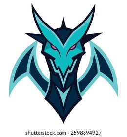 cyber dragon neon glow mascot logo