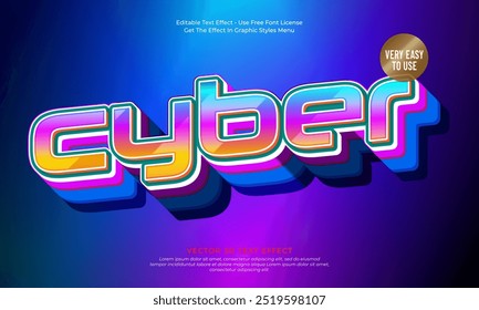 Cyber editable 3D text effect template