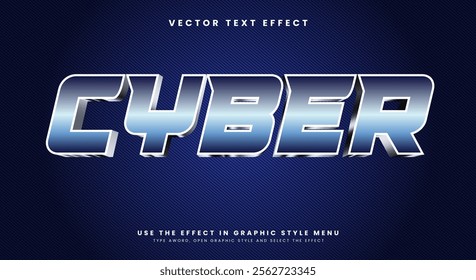 Cyber editable text effect Template Suitable for futuristic theme