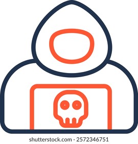 Cyber Espionage Icon Color Line Vector Illustration