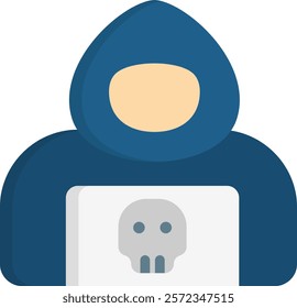 Cyber Espionage Icon Flat Vector Illustration