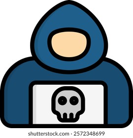 Cyber Espionage Icon Lineal Color Vector Illustration