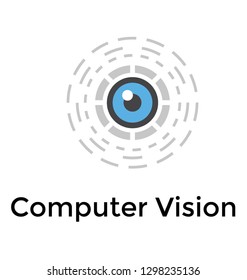 Cyber eye flat detailed icon 