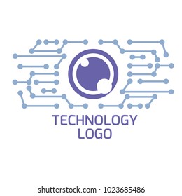 Cyber eye icon. cyber logo template. Vision Logotype concept. vector illustration. Modern tehnology.