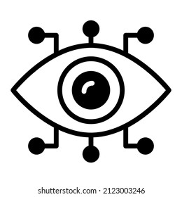cyber eye Icon. User interface Vector Illustration, As a Simple Vector Sign and Trendy Symbol in Line Art Style, for Design and Websites, or Mobile Apps,