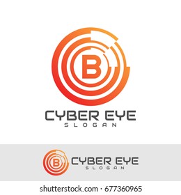 cyber eye initial Letter B Logo design