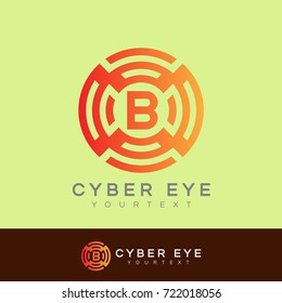 cyber eye initial Letter B Logo design