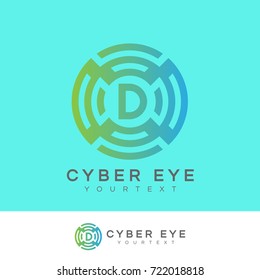 cyber eye initial Letter D Logo design