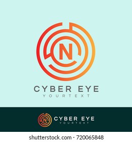 cyber eye initial Letter N Logo design