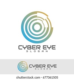 cyber eye initial Letter O Logo design