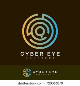 cyber eye initial Letter Q Logo design