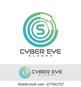 cyber eye initial Letter S Logo design