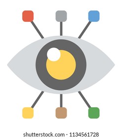 
Cyber eye. Eye with network nodes symbolising cyber security concept 
