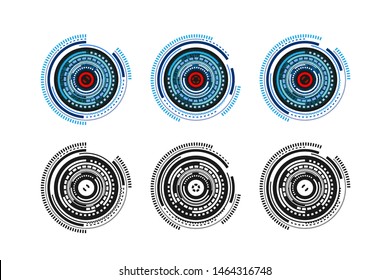 Cyber Eye or Retina Scanning System Vector Illustration