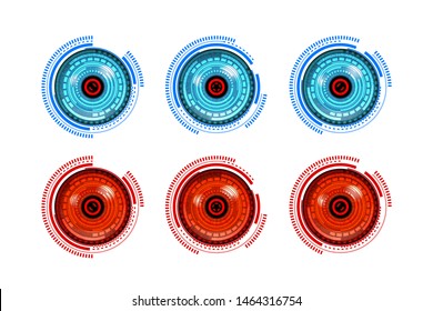 Cyber Eye or Retina Scanning System Vector Illustration