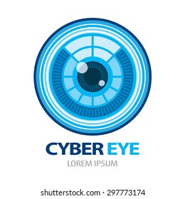 Cyber eye symbol icon. Vector illustration, Logo template design