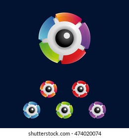 Cyber eye symbol icon. Vector illustration, Logo template design